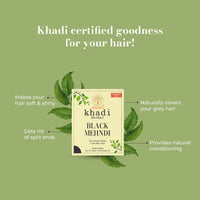 VAGAD'S KHADI HERBAL GRAMODAYA Black Mehndi, Henna, 300g - Black (Pack of 3)