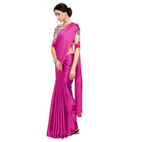 Cloud walker Women Soft Satin Silk Saree With Digital Printed Unstiched Blouse Piece(5.5m Saree +0.8m Blouse Piece).