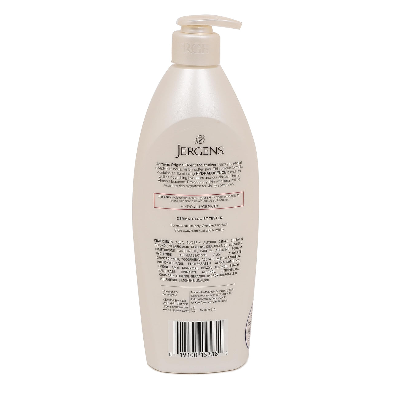 Jergens Original Scent Dry Skin Lotion, Body and Hand Moisturizer for Long Lasting Skin Hydration, with HYDRALUCENCE blend and Cherry Almond Essence, 600ml