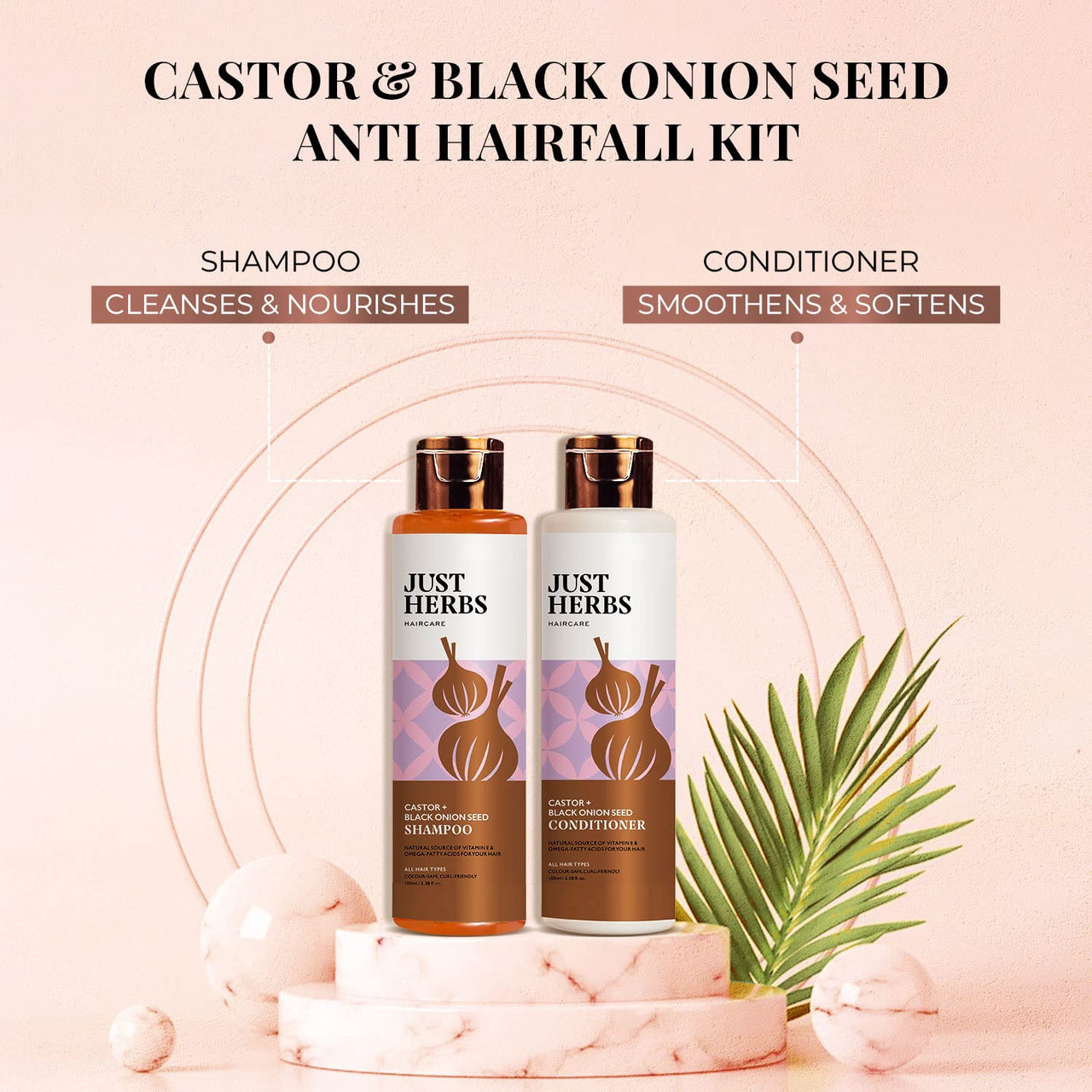 Just Herbs Black Onion Seed Hair care combo with Wooden Comb