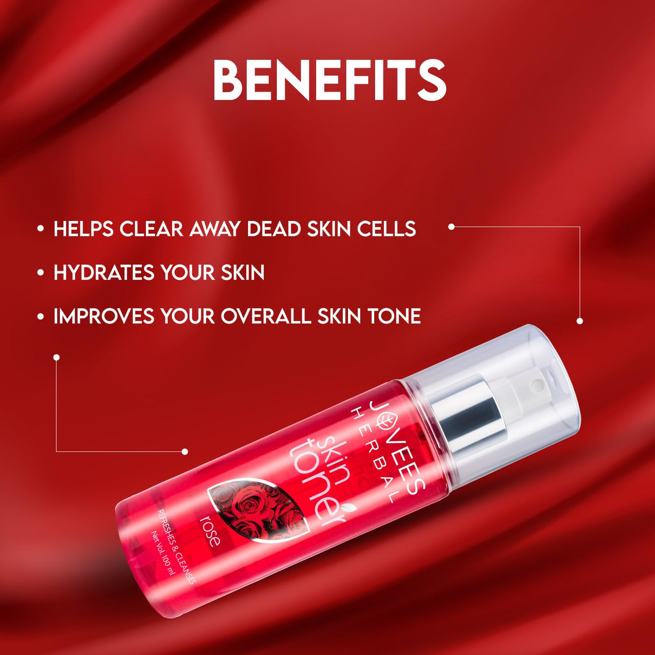 Jovees Herbal Rose Skin Toner For Refreshing Youthful Skin, Tightens Pores, Healthy Glow | Face Mist & Toner For Normal to Dry Skin | Paraben, Alcohol And Chemical Free 200ml