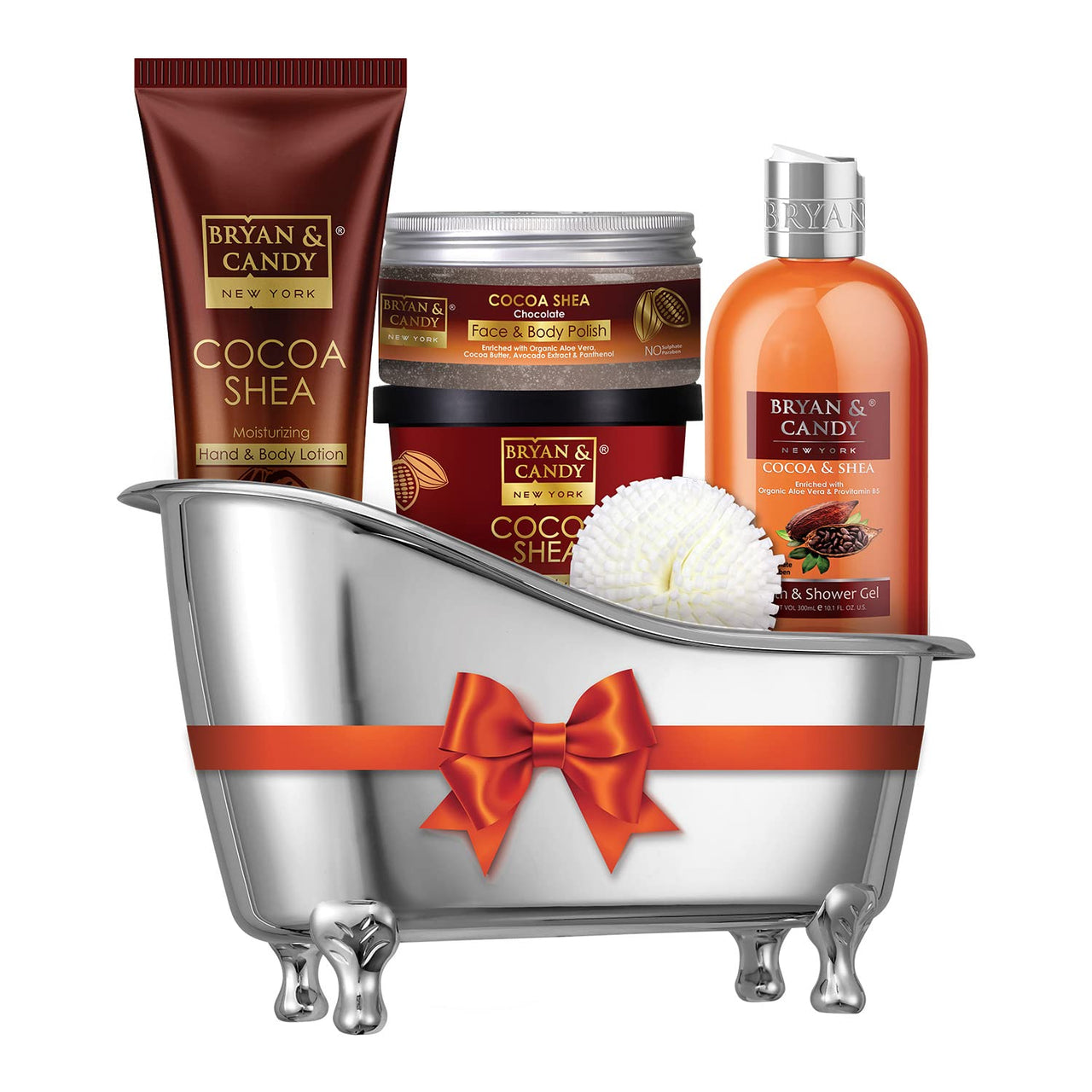 Bryan & Candy Cocoa Shea Bath Tub Collection,Gift Set For Women And Men, Complete Home Spa Experience.|Ph5.5 Skin Friendly