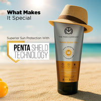 The Man Company Oil-Free Sunscreen SPF50 PA+++ For Men- 50gm | Sunscreen Gel for Oily, Combination & Normal Skin | Broad Spectrum UV A/B Protection | No White Cast | Non-Greasy & Lightweight