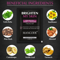 Mancode Brighten My Skin Facial Kit for Men - 58 g | Salon-Like Glowing Skin in 6 Easy Steps | Improves Skin Texture | Instant Glow | Suitable for all skin types