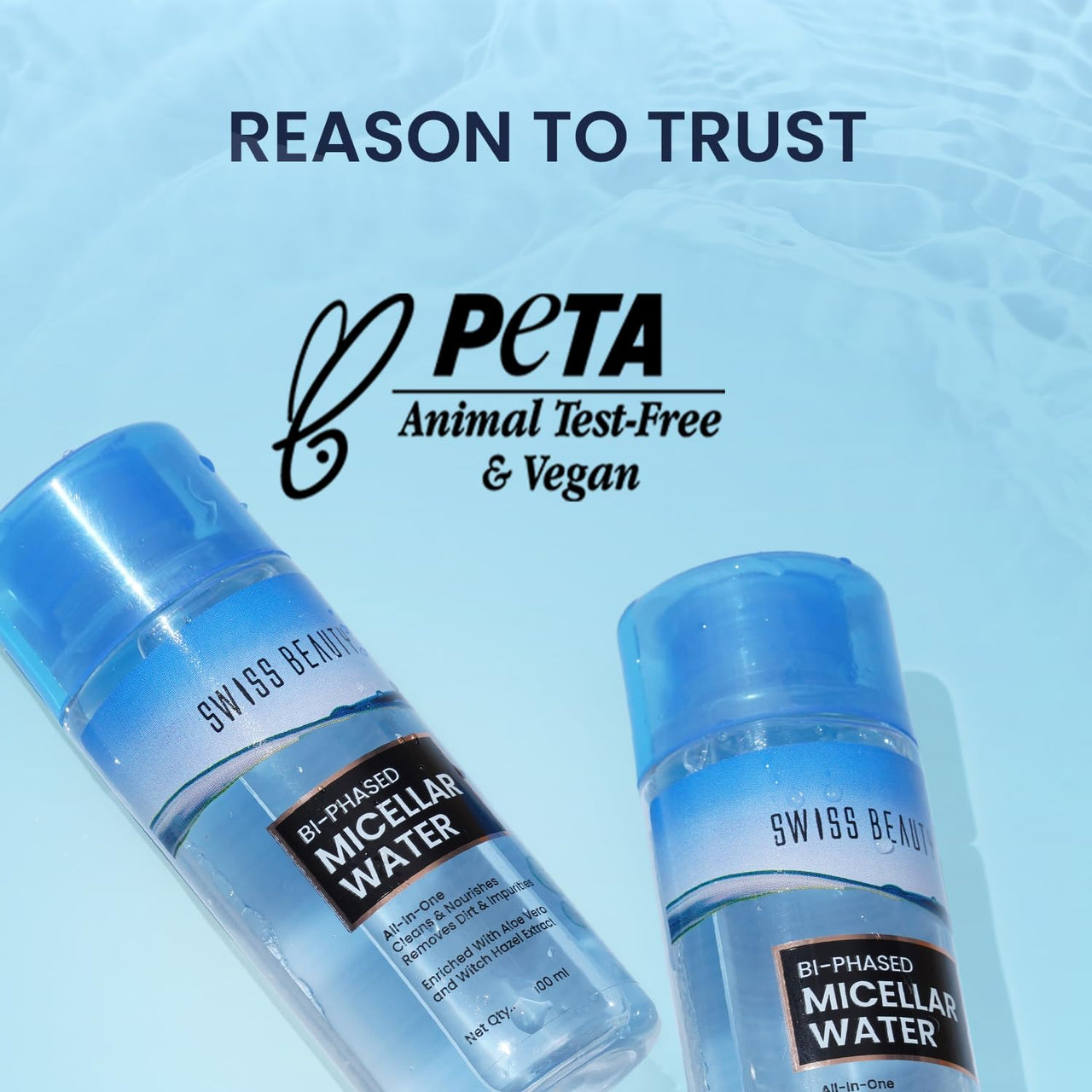 Swiss Beauty Bi-Phased Micellar Face Cleansing Water | Removes dirt, impurities and waterproof makeup | With Aloe vera and Witch Hazel | 100 ml