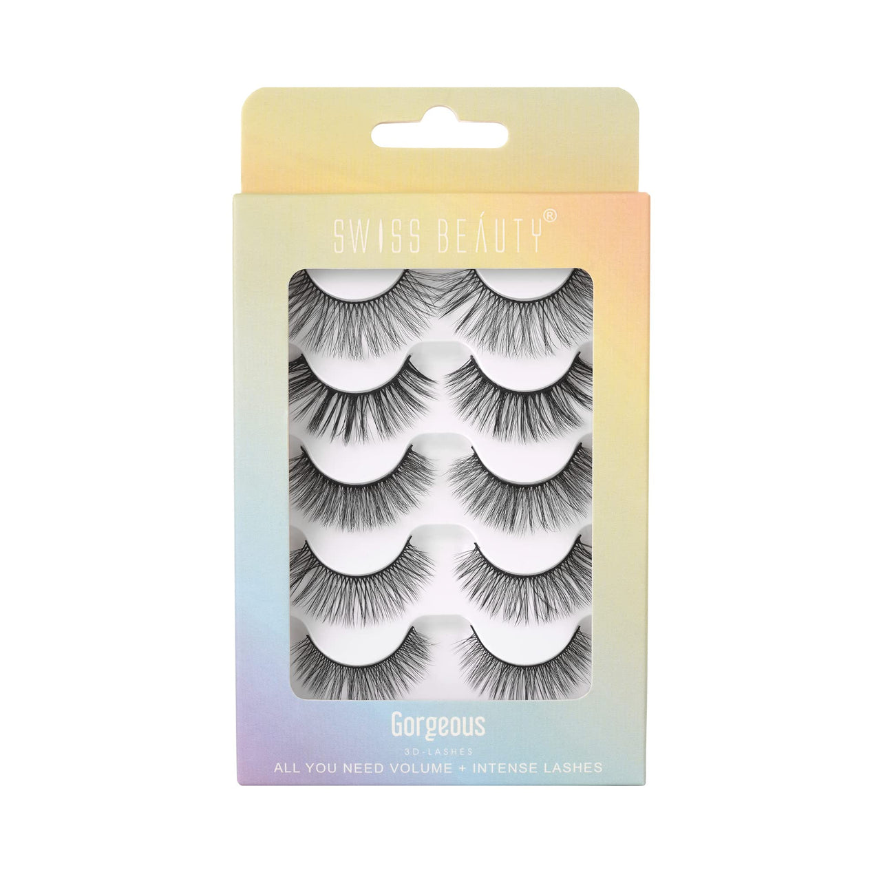 Swiss Beauty Cruelty-Free 3D Eyelashes - Pack of 10 False Eyelashes | Volumising Eye Lashes | Lengthening Eye Lashes | Lightweight Eyelashes | Shade - Black 01, Set of 5