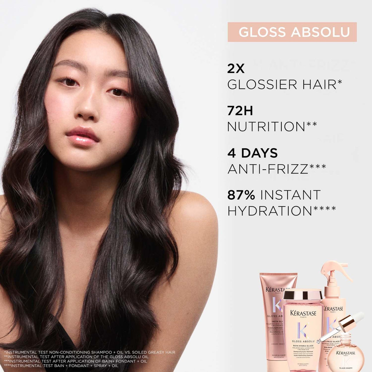 Kérastase Gloss Absolu Glaze Drops Oil-In-Serum For Bouncy, Glossy Hair | Fine To Medium Hair | 2X Glossier Hair | 72H Nutrition | With Wild Rose-In-Oil | 45ml