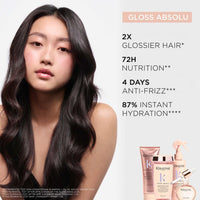 Kérastase Gloss Absolu Glaze Drops Oil-In-Serum For Bouncy, Glossy Hair | Fine To Medium Hair | 2X Glossier Hair | 72H Nutrition | With Wild Rose-In-Oil | 45ml