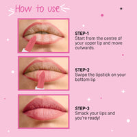 MyGlamm POPxo Makeup - Mini Lip Kit - No Drama - 7.5gm (Set of 3) | Creamy Matte Nude Lipsticks | Long Lasting & Pigmented