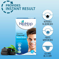 Hip Hop Skincare Charcoal Nose Strips for Men - Blackhead Remover (3 Strips), blue