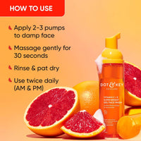 DOT & KEY Vitamin C Super Bright Foaming Face Wash For Dull&Pigmented Skin|With Triple Vitamin C,Blood Orange&Papaya|Sulphate Free|For All Skin Types|For Women&Men|Travel Edition|80Ml