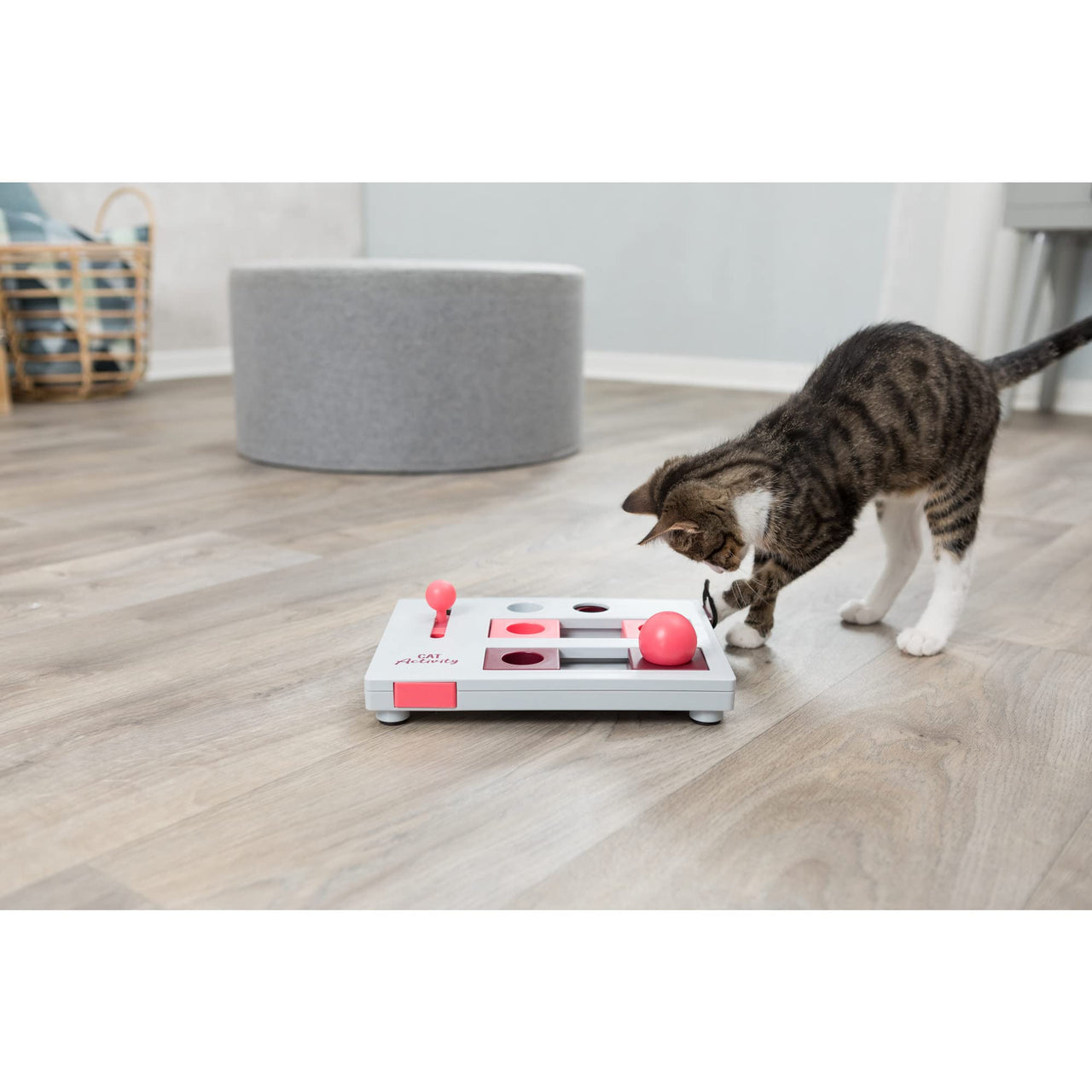 TRIXIE Cat Activity Brain Mover, Strategy Game for Mental Stimulation, Interactive Play for Cats, Treat Dispenser, Cat Toy 7.75 x 6.5