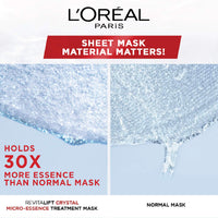 L'Oréal Paris Revitalift Crystal Micro-Essence Sheet Mask, Face Treatment, Crystal-clear Skin, 25g
