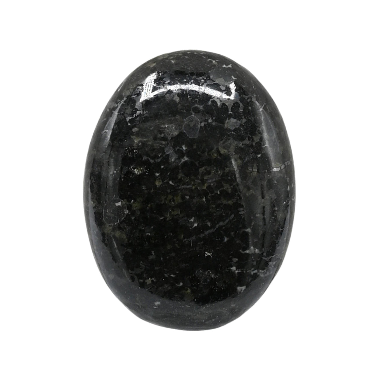 Nuummite Palm Stone - Pocket Massage Worry Stone for Natural Body Chakra Balancing, Reiki Healing and Crystal Grid Nuummite