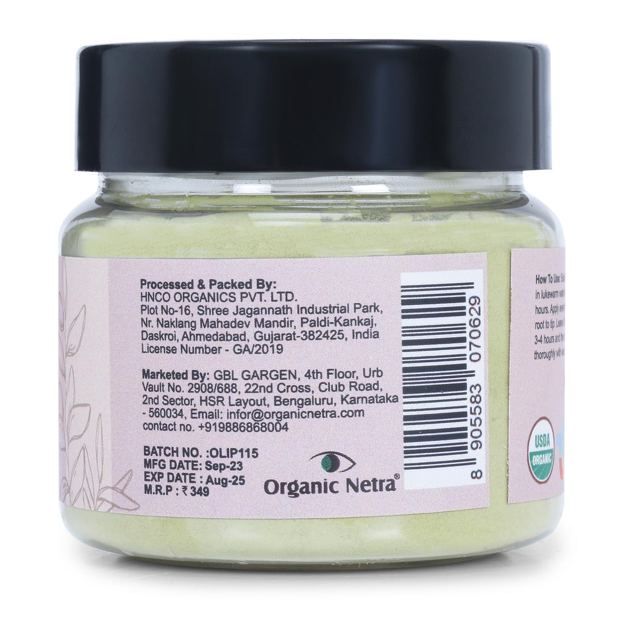 Organic Netra Henna Powder for Hair Colour, Pure and Natural Care for Lustrous Hair, Treats Scalp, Perfect Hair Conditioner, Cover Grey Hair, Chemical Free - 30g (Pack of 1)