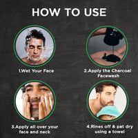 Mancode Activated Charcoal Face Wash & Charcoal Peel-Off Mask Combo for Men | Deep Cleansing, Oil Control & Detox | Minimizes Pores & Boosts Radiance | 100ml Each| Pack of 2