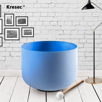 Kresec Blue 8 Inch 432Hz Perfect Pitch Crystal Singing Bowl G Note (¡À10 cents) Throat Chakra with O-ring and Mallet for Meditation, Yoga, Spiritual and Body Healing and Energy Cleansing Blue G Note