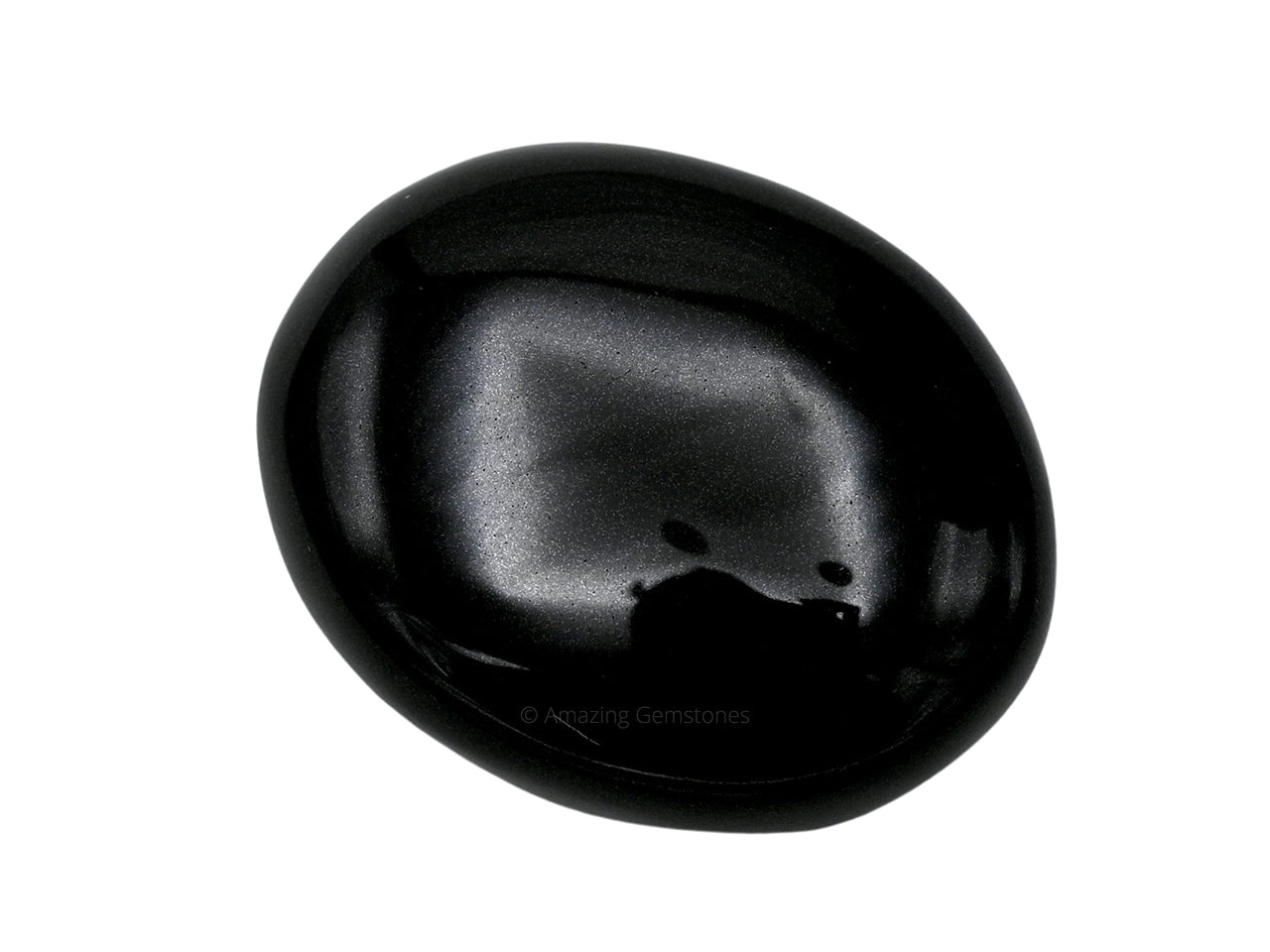 Black Agate Palm Stone - Pocket Massage Worry Stone for Natural Body Chakra Balancing, Reiki Healing and Crystal Grid Black Agate
