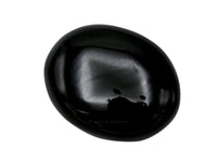 Black Agate Palm Stone - Pocket Massage Worry Stone for Natural Body Chakra Balancing, Reiki Healing and Crystal Grid Black Agate