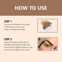 Shryoan Eyebrow Powder with angled eyebrow brush and Spoolie | Long Lasting & Water Proof | (Multi color)