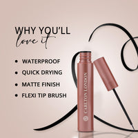 Carlton London Stunnig Black Liquid Eye Liner |Enriched With Vitamin-E |Long Lasting Matte Waterproof Liner, Smudge Proof, Transfer Proof Eye Makeup |Upto 24 Hrs - 5ML(Process Black)