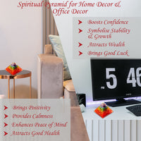 Orgone Pyramid | 7 Chakra Orgonite Pyramid for Meditation & Anti-Stress | Seven Chakra Pyramid Large, Healing Crystal Gemstone Pyramid | Orgone Pyramid Crystal - Handmade In India 7 chara pyramid