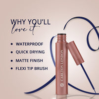 Carlton London Stunnig Black Liquid Eye Liner |Enriched With Vitamin-E |Long Lasting Matte Waterproof Liner, Smudge Proof, Transfer Proof Eye Makeup |Upto 24 Hrs - 5ML(Galactic Blue)