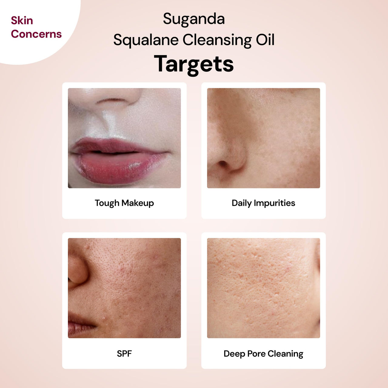 SUGANDA SKINCARE Suganda Squalane Cleansing Oil, Removes Skin Impurities, Dissolve Oil Based Makeup, Makes Skin Soft & Supple, Ensures Pore Remains Unclogged, Men & Women (50ml)