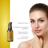 Brinton d'experts Vitamin C Serum with Green Tea, Ferulic Acid, Hyaluronic Acid | Correction of Age Spots, Dark Spots & Acne Spots | Reduces Fine Lines & Wrinkles | For All Skin Types 30ml