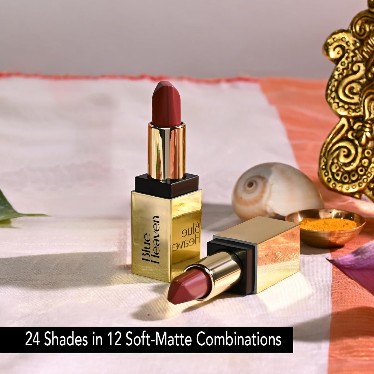 Blue Heaven 2 in 1 Festive Lipstick | Dual Shade | Ultra Lightweight Soft Matte Finish | Long Stay Comfort Wear Lipsticks for Women |C7| 4gm