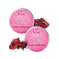 Nat Habit Lip Balm Fresh Infused Pomegranate Rose Lip Butter With Desi Ghee & Raw Honey For Lip Pigmentation, Lightening, Dark And Chapped Lips (10gm) (Pack of 2)