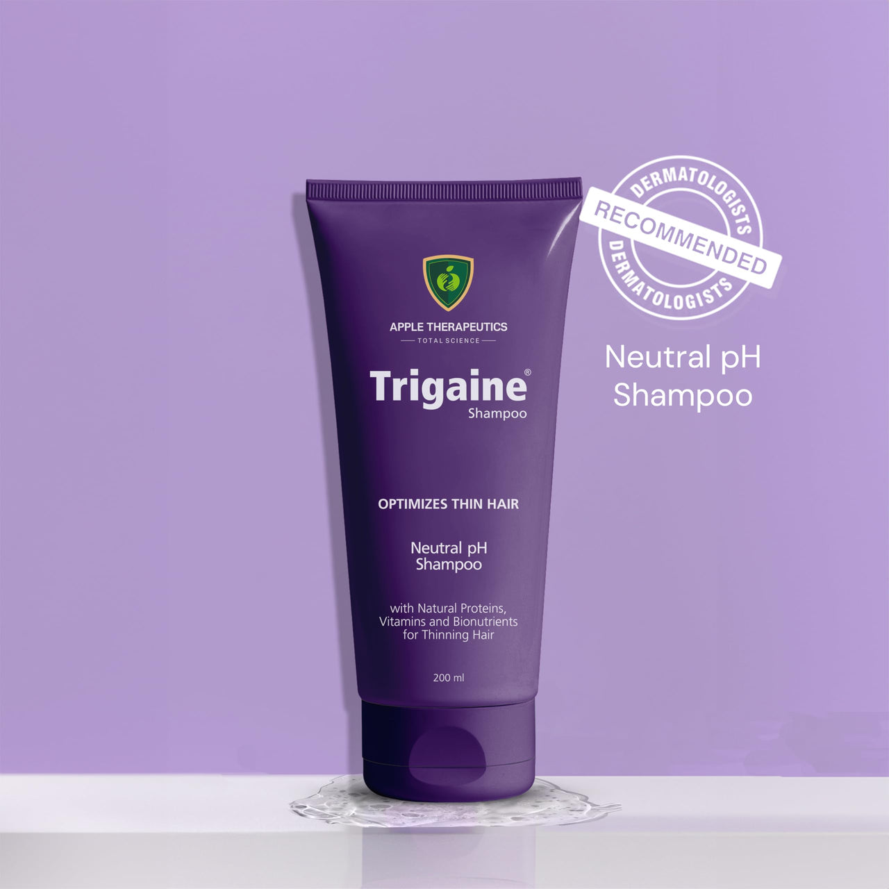 Trigaine Shampoo 200ml | pH Balanced Best Daily Shampoo For Heat Treated & Color Damaged Hair | Protein Intensive Dermatologist-Recommended Everyday Use for Women & Men