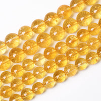 8mm 45Pcs Natural Citrine Beads for Jewelry Making Gemstone Round Loose Beads Crystal Energy Stone Healing Power DIY Bracelet Necklace 8mm