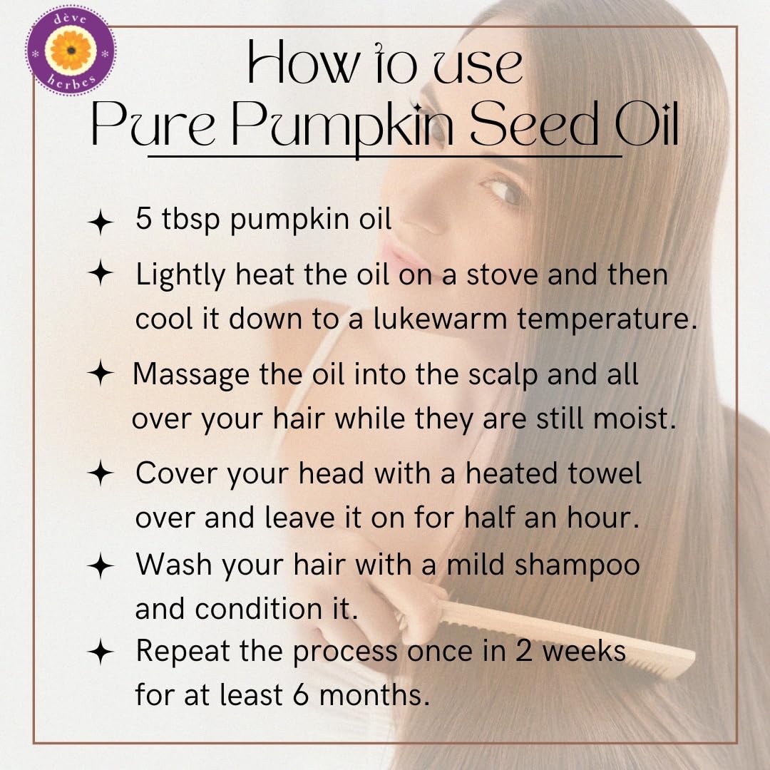 Deve Herbes Pure Pumpkin Seed Oil (Cucurbita pepo) with Glass Dropper | Cold Pressed | Natural | Undiluted | For Diluting Essential Oils | For Hair, Skin & Massage | Men & Women | 100ml X 2