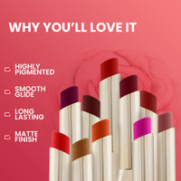 Seven Seas Color Edition Matte Lipstick | Highly Pigmented | Long Lasting | Waterproof | Smudgeproof | Single Coat Application | Lipstick for Women (330, 3.5G)