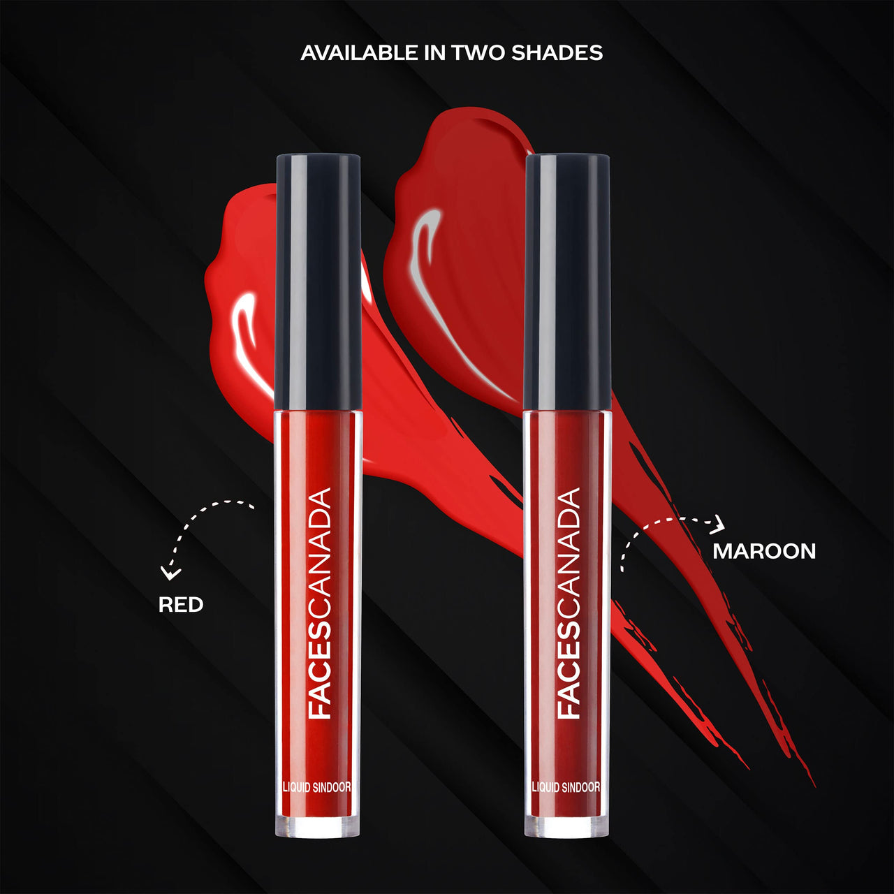 FACESCANADA Liquid Sindoor - Red, 2.5 ml | Highly Pigmented Rich Color | Quick Drying & Long Lasting | Velvet Matte Finish | Water-Proof | Smudge-Proof | Crease-Proof | Sponge Tip Applicator