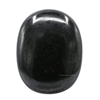 Black Tourmaline Large Palm Stone - Massage Worry Stone for Natural Body Chakra Balancing, Reiki Healing and Crystal Grid Black Tourmaline - Mental (Large)