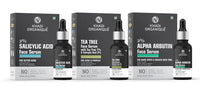 Khadi Organique Salicylic Acid, Tea Tree & Alpha Arbutin Face Serum For Skin Brightening, Reduce Hyperpigmentation, No Artificial Fragrance (Pack of 3) 90 ml