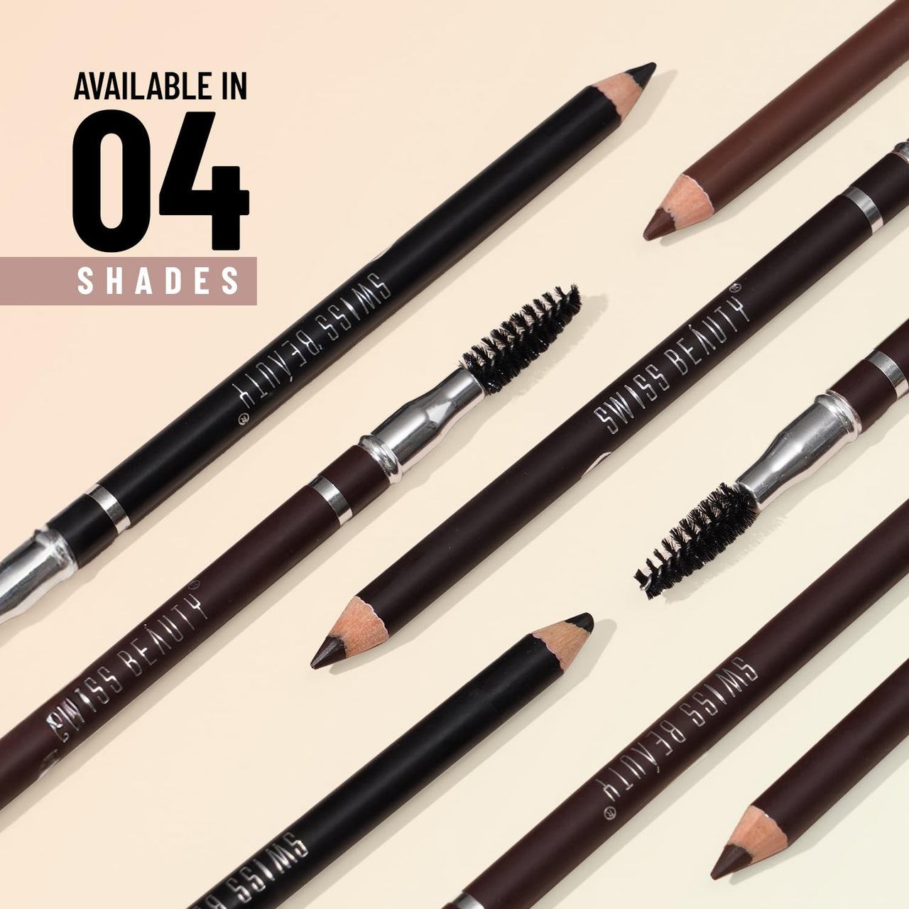 Swiss Beauty Eyebrow Definer Pencil With Spoolie | Smudge Proof, Waterproof And Pigmented Eyebrow Pencil |Shade - Deep Brown, 1.5Gm |