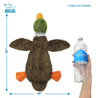 Best Pet Supplies 2-in-1 Stuffless Squeaky Dog Toys with Soft, Durable Fabric for Small, Medium, and Large Pets, No Stuffing for Indoor Play, Holds a Plastic Bottle - 1Wild Duck, Pig, Large Multicolor/Pig & Wild Duck