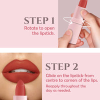 Glamveda Creamy Matte Long Lasting Lipstick with Ceramides & Peptides, Lightweight, 12 Hour Wear, Smudgeproof & Transferproof - Sweet Candy 306