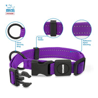 Voyager Reflective Dog Leash Collar Set with Neoprene Handle Supports Small, Medium, and Large Breed Puppies, Cute and Heavy Duty for Walking, Running, and Training - Purple, M Leash Collar Set (Purple) Leash Collar Set (3/4