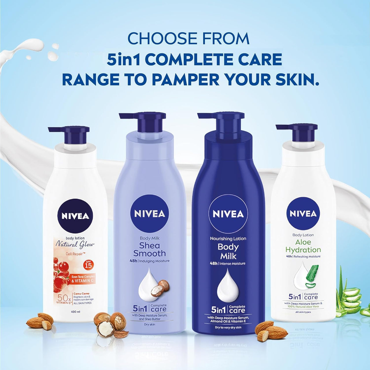 NIVEA Cocoa Nourish 400ml Body Lotion with Deep Moisture Serum| 48 H Moisturization | With Cocoa Butter & Coconut Oil | Non Greasy & Healthy Looking Skin |For Very Dry Skin