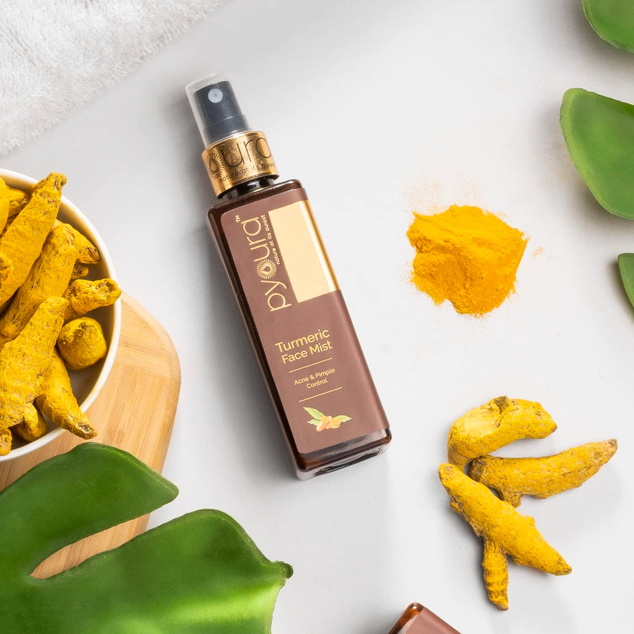 PYOURA Toner For Oily Acne Prone Skin, Brightening & Glowing Skin Serum, Alcohol Free Pure Turmeric Extract Face Mist, Relieves Relieves Painful Inflammation & Dark Spots, Leaves No Stains, 100 ml