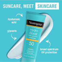 Neutrogena Hydro Boost Water Gel Non-Greasy Moisturizing Sunscreen For All Skin Types Lotion With Broad Spectrum Spf 50, Water-Resistant, 3 Fl Oz, Pack Of 1