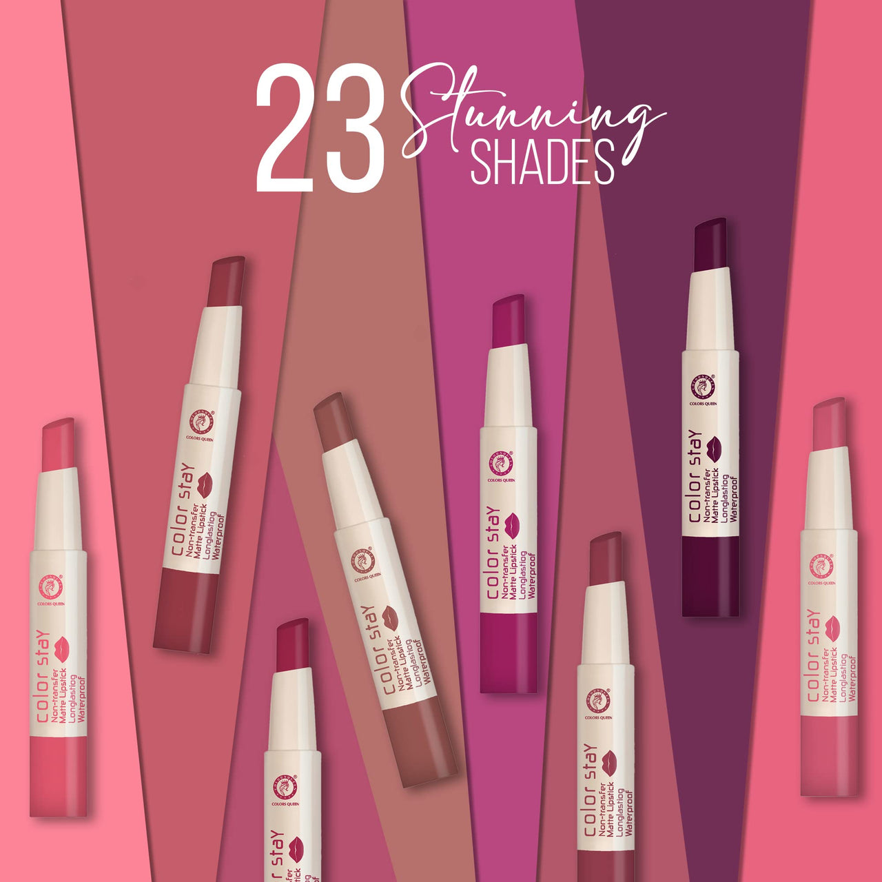 COLORS QUEEN Lipstick Bridal Maroon & Hot Red (Matte)