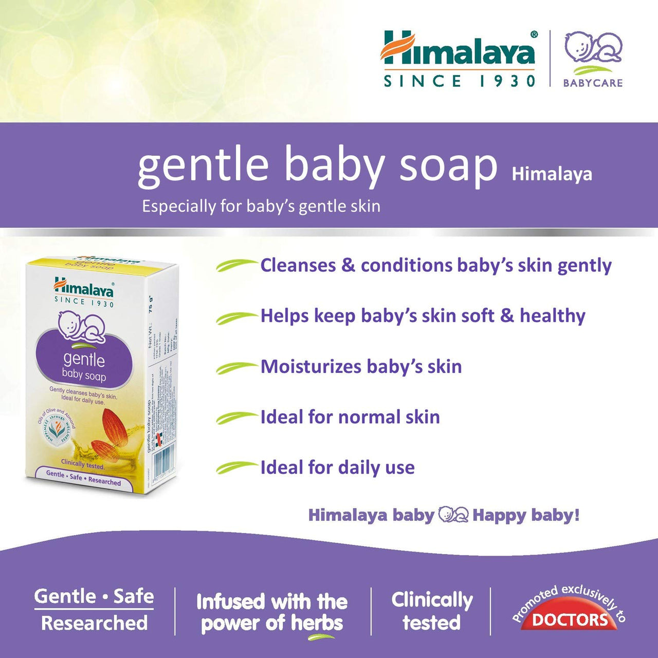 Himalaya Baby Powder, 700g & Gentle Baby Soap (Pack of 4N*75g)