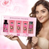 Bryan & Candy Romancing The Rose Complete Face & Body Care | Women's Day Gift Set For Women |Shower Gel , Face Wash, Face Scrub , Fragrance Mist, Hand & Body Lotion| 100% Vegan, Skin-Friendly pH 5.5 for All Skin Types,SLS & Paraben Free |