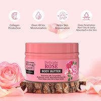 BRYAN & CANDY Delicate Rose Body Butter |Ph5.5 Skin Friendly | 72hrs Moisturization | 100% Vegan