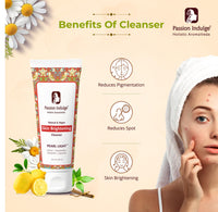 Passion Indulge Natural Pearl Light Cleanser 100ml & Simpli Aloe vera Gel 200ml Pack For Clear Complexion & Skin Brightening
